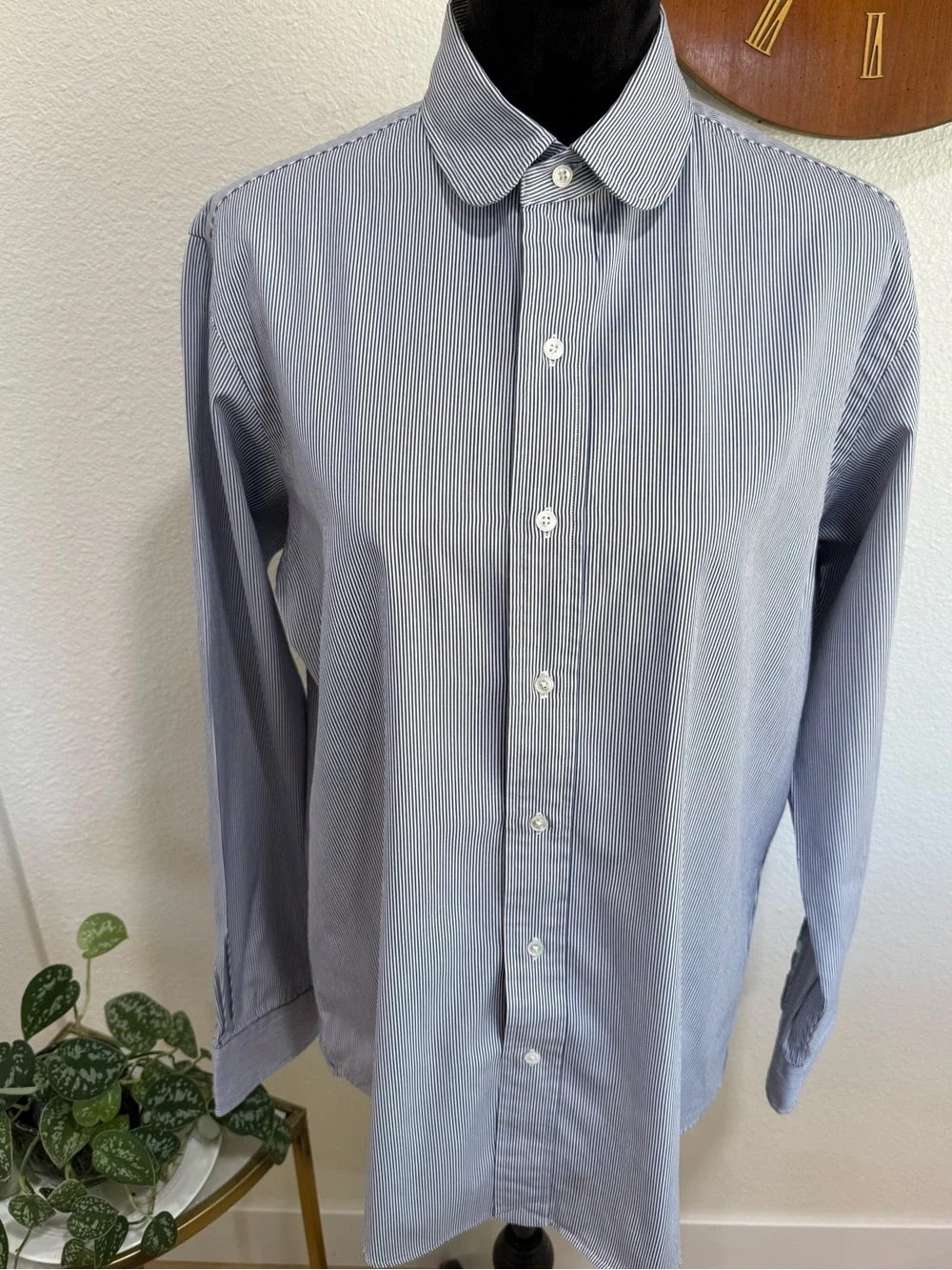 Polo Ralph Lauren Blue White Stripe Button Down Shirt Men’s M Custom Fit